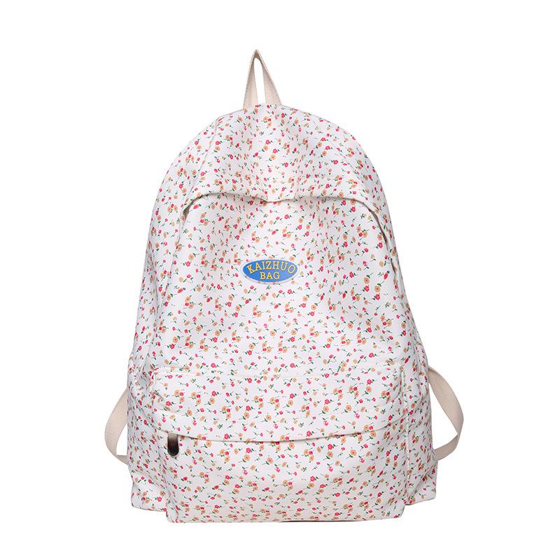 Small Fresh Literary and Retro Japanese Simple Casual Girl Student Backpack Cute and Lightweight Small Flower Schoolbag