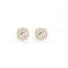 Pendientes de botón de girasol con cristales pavé simples estilo francés de plata de ley 925 para mujer, brillantes, clásicos, regalo de joyería para bodas y fiestas
