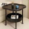 2-Tier Coffee Table Flower Shaped Side with Open Storage Shelf Multifunctional Sofa Nightstands Living Room Bedroom Office Couch Bedside Decorative