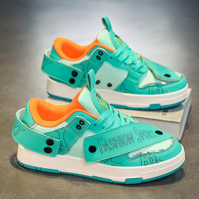 

2025 spring new men s shoes dopamine ins trendy shoes platform bread shoes skateboard shoes casual high-top sports shoes 39