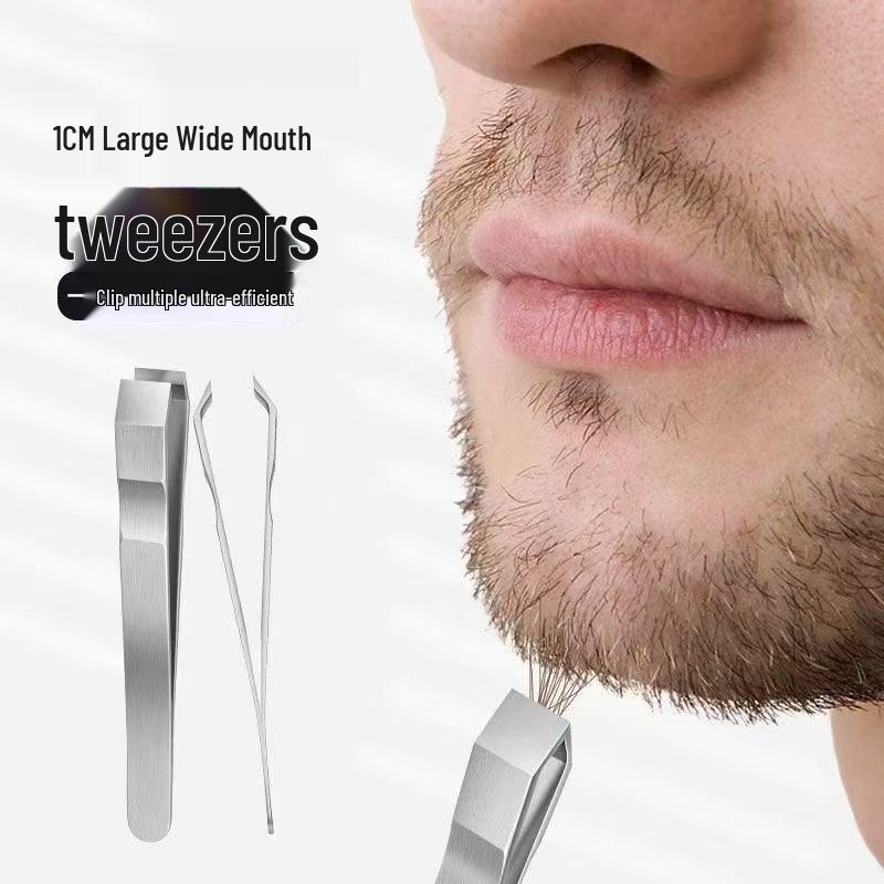 Wide-Mouth Tweezers for Beard & Hair Removal, Tiger-Mouth Clip for Feather Plucking
