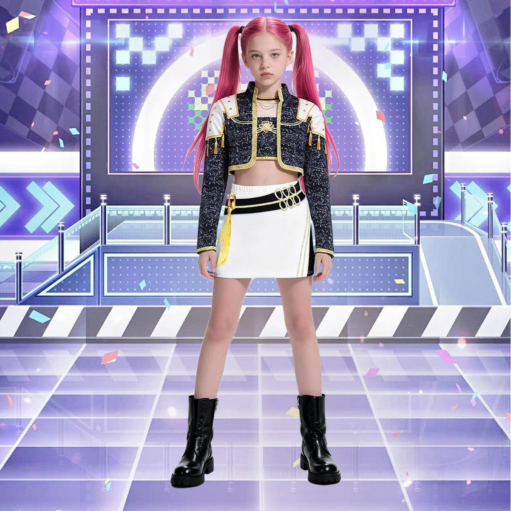 K-POP KPOP Demon Hunters Rumi Zoey Mira Costumi Cosplay Halloween Anime Hunter Cantante da Palco Vestiti da Ballo per Ragazze