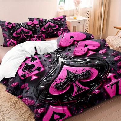 Juego de Funda Nórdica de 3 Piezas 1 Funda Nórdica 2 Fundas de Almohada Sin Relleno Ultra Suave Cómodo Transpirable Lavable a Máquina Adecuado