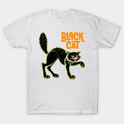 T Shirt Women Black Cat Harajuku Print Kawaii Tshirt Summer Short Sleeve Female T-Shirt Top Tee