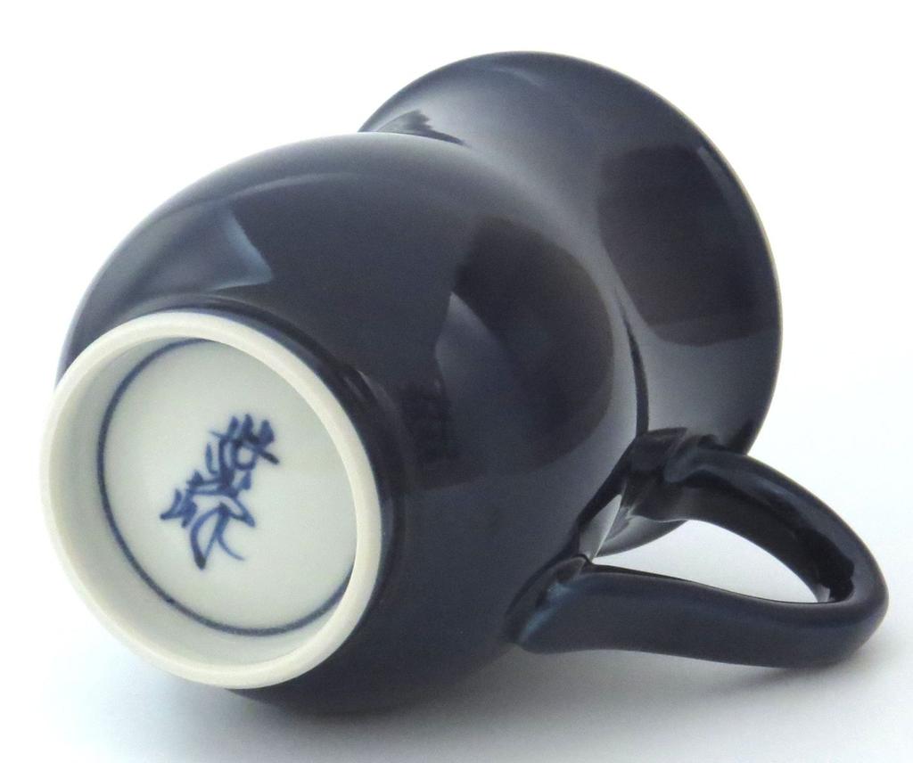 Maeken, Kyoto Ware, Kiyomizu Ware, Shiho Kiln, Blue Lacquered Arabesque Mug, D4-11 Blue