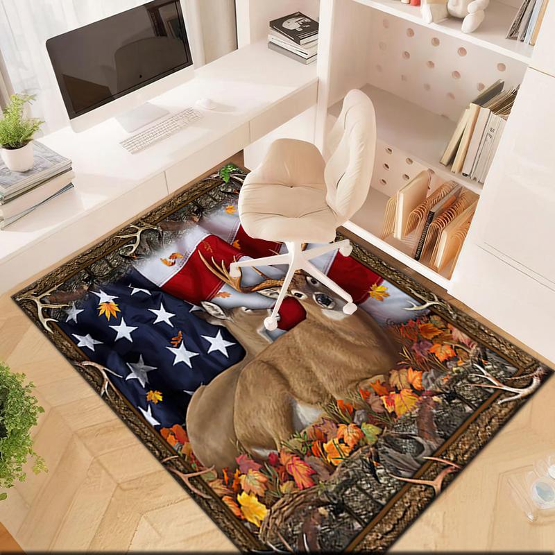 1pc American Flag Patriotic Pet Carpet Rug for Living Room Bedroom Home Sofa Decoration,Kids Play Non-slip Floor Mat