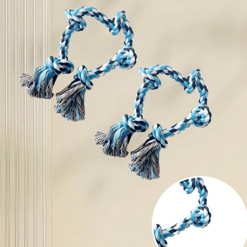 Strong Braided Dog Rope Toy with 5 Knots for Aggressive Chewer Interaction Teething Chewing Indoor Outdoor Exercise Toy