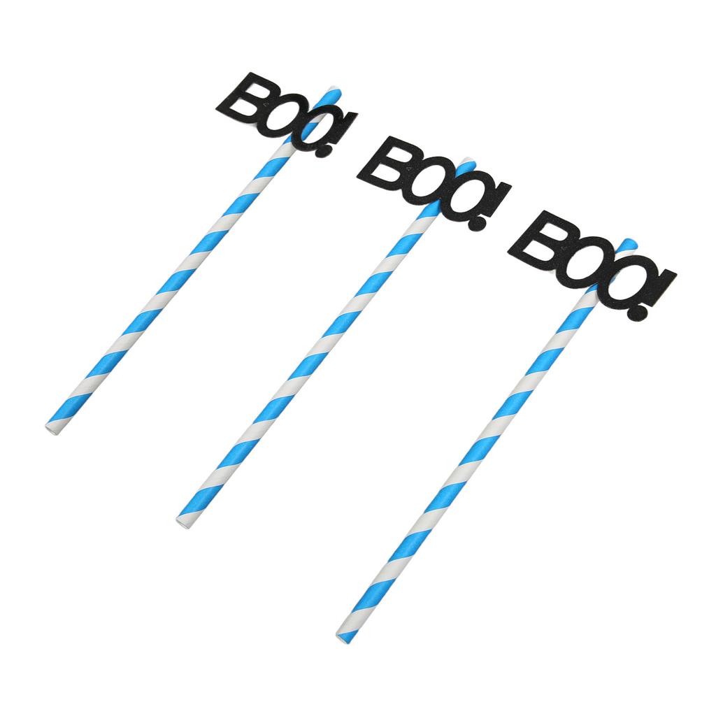 40PCS Halloween Paper Straws Thick Durable Beautiful Cute Paper Drinking Straws for Halloween Party