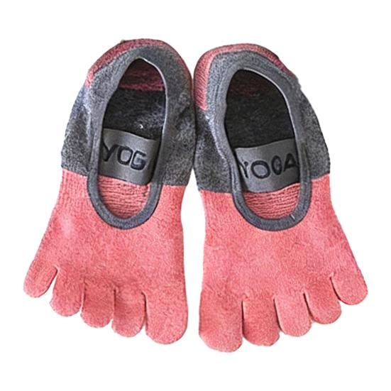 1 Pair Women Yoga Socks Non-Slip Bottom Five Toe Socks Ballet-Style Design Studio Exercise
