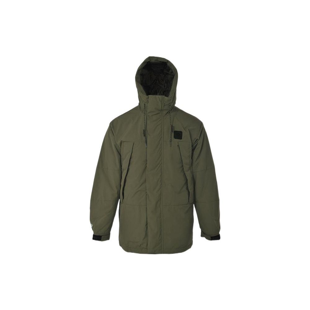 

Converse однотонный ветрозащитный теплый пуховик на молнии с капюшоном и длинными рукавами, мужская верхняя одежда, зеленый 10023775-A02