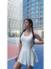 Regina Women's Nude Sports Dress: Anti-Exposure Tennis Skirt with Breathable Fabric and Chest Pad for Outdoor Running and Fitness.