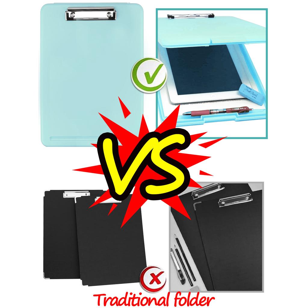 A4 PP Multifunction Storage Box & File Board 2 for 1, Clipboard Case, Suitable for School, Utility, Office, Medical Personnel