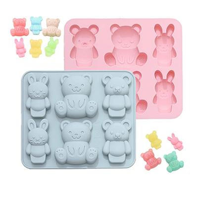 Teddybär Silikonform Niedliches Cartoon-Tier Schokoladenkuchen Gelee Backform Für Handgemachte DIY Seife Süßigkeiten Eiswürfel Herstellungswerkzeuge