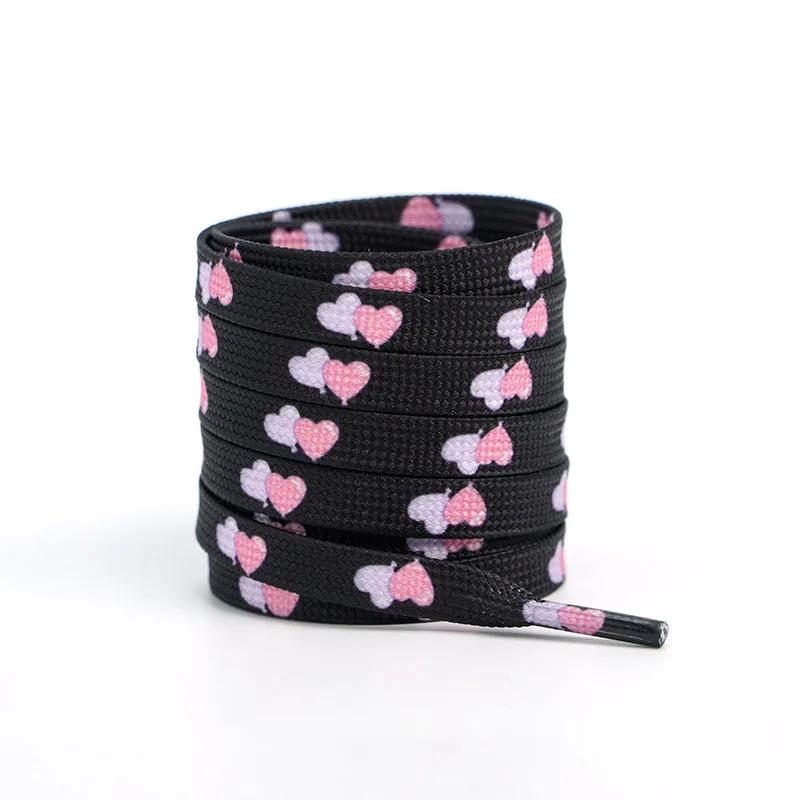 Flat Heart Shoelaces Personalized Valentine's Day Pink Love Shoelace Rope Couples High Canvas Sports Shoes Shoe Laces for AF1