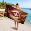 San Francisco 49ers Customized Name Text Beach Towel, Soft Absorbent Towel Beach Pool Travel Personal Gift