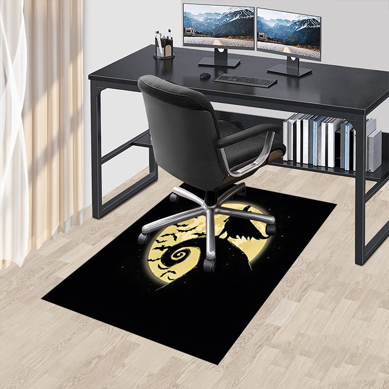 Batman,Full Moon Office Carpet Chair Mats, Home Decor Dormitory Floor Protector With Anti-Skid Backing, Large Area Coverage, Christmas Decor 60cm by 90cm