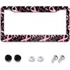 Hawaiian Blue Flowers License Plate Holder Frame Cover Beautiful Floral Car Accessories Stainless Aluminum Steel Auto Parts Car Tag Frame Decorative
