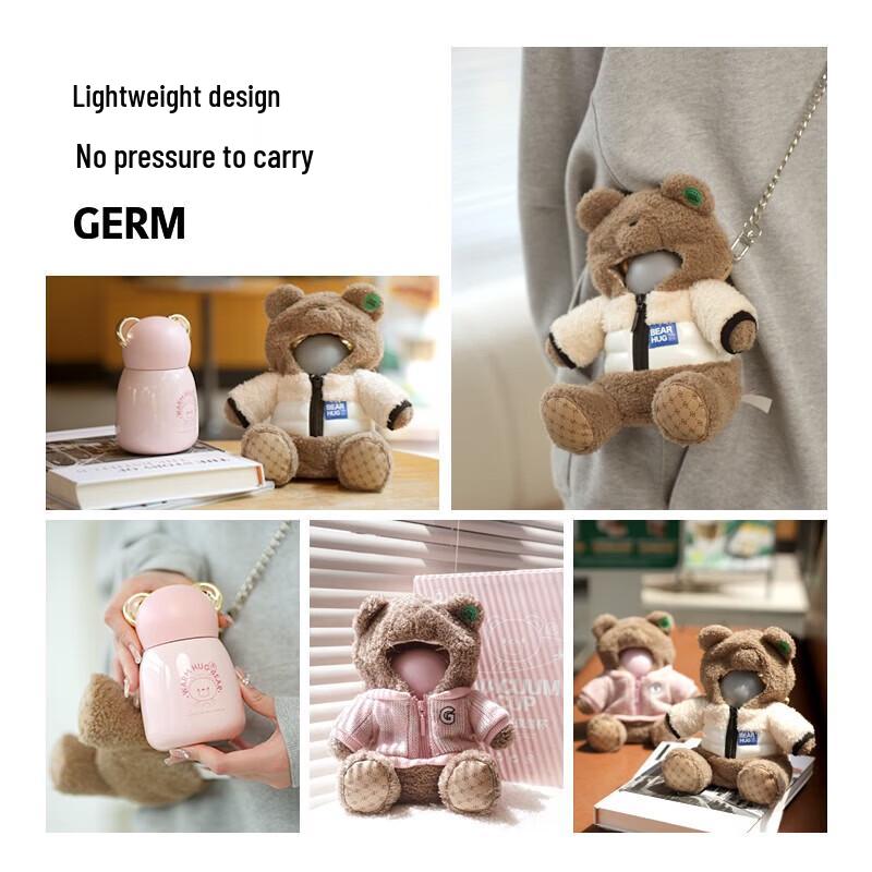 

Germ Hug Bear Insulated Stainless Steel Water Bottle with Crossbody Sleeve
