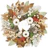 Harvest Wreath With Pumpkins Berries Vine Circle Halloween Thanksgiving Door Decor