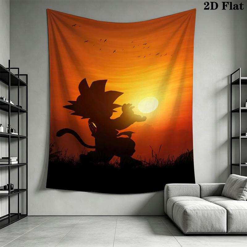 Son Goku Wall Tapestry Aesthetic Wall Hanging Printed Fabric Blanket Decorative Tapestries For Bedroom Living Room Home Decor
