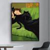 1pc Abstract Woman Bird Cat Flower Fish Couple Poster Self-adhesive Art Waterproof Paper Sticker Wall Decor