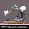 Zen Monk Ceramic Art Figurine Home Office Desk Decor Wooden Craft Vase Gift