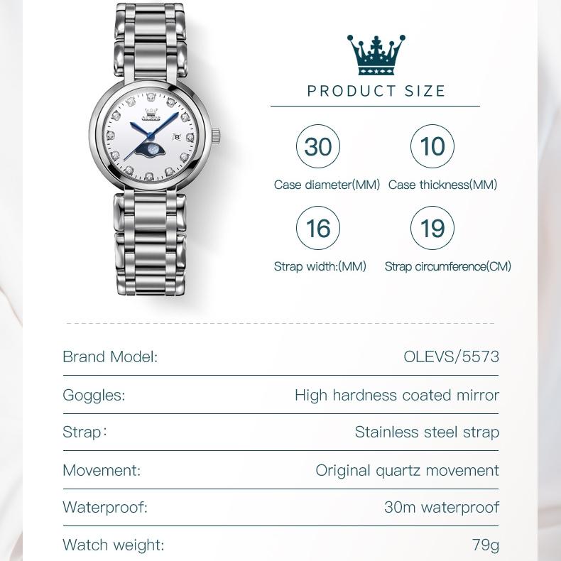 OLEVS Značkové dámské hodinky Dámské hodinky na vysoké úrovni vzhledu Módní Nike Vodotěsné Quartz Dámské hodinky