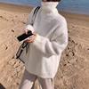Women's Soft & Fluffy Faux Mink Fur High Neck Pullover Sweater - Autumn/Winter Trend