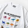 Seupeullaesikodeu White Short Sleeve T-Shirt - Blue Paradise