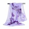 Nuevos Elegantes Bufandas de Seda de Moda Estampado de Mariposa y Flores para Mujer Bufanda Larga de Gasa Chal Suave para Dama Accesorios de Moda