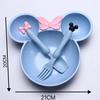 3pcs Wheat Straw Baby Cartoon Tableware Set Kindergarten Dinner Plate Durable To Baby Feeding Plate Training Bowl Spoon Fork