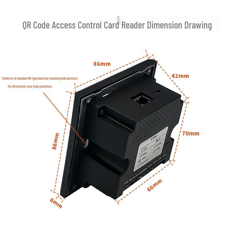 QR-Code & NFC Zugangskontrollkartenleser/Schreiber mit IC/RFID Zweite Generation ID & Wiegand Eingebetteter Drehkreuz-Scanner