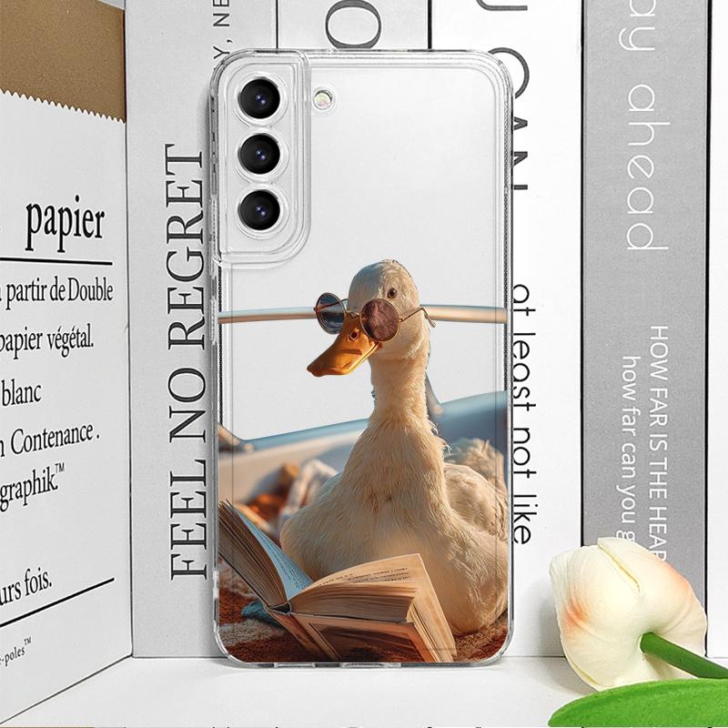 Funny Cartoon Fighting Duck Chicken Transparent Phone Case for Vivo 50 Lite V30 V27 V25 V23 Pro Y36 Y29 Y76 Y75 Y100 Soft Cover