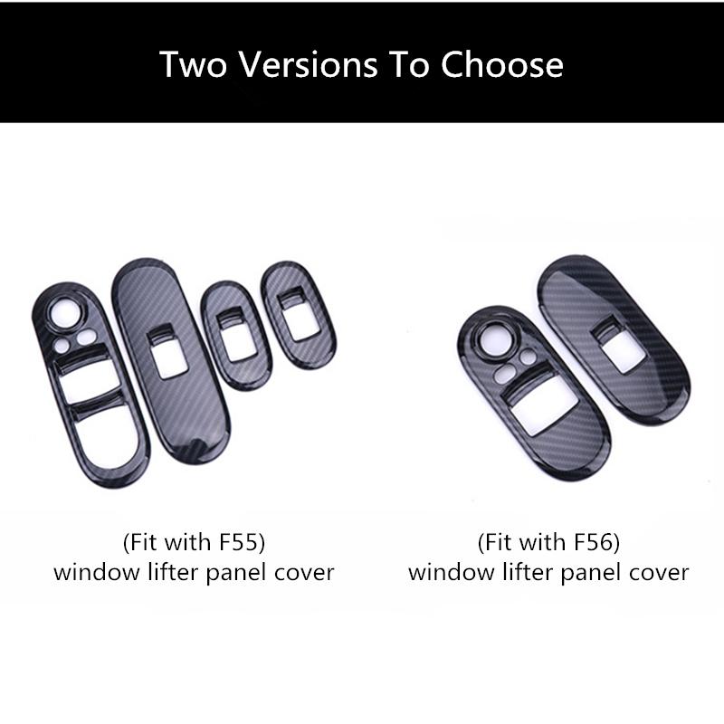 Car Window Lifter Switch Control Cober Case Shell Carbon Fiber Stickers For Mini Cooper S JCW F55 F56 Hatchback Car