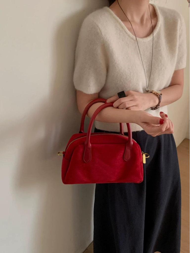 Women's Slimming Short-Sleeve Wool Pullover - Chic Spring Fashion