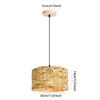 Woven Pendant Lamp E27 Base Rustic Weave Ceiling Light for Entryway Cafe Bar