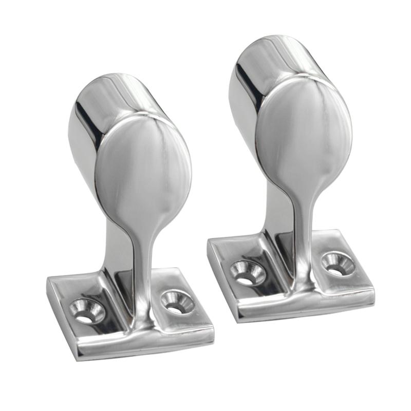 

2Pcs Marine Boat 7/8 22mm 60 Degree After/End Base Stanchion Hand Rail Fitting Silver 316 Stainless Steel