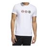 Adidas T Shirts Men's White Crew Neck Moderate Straight Fit FT2849