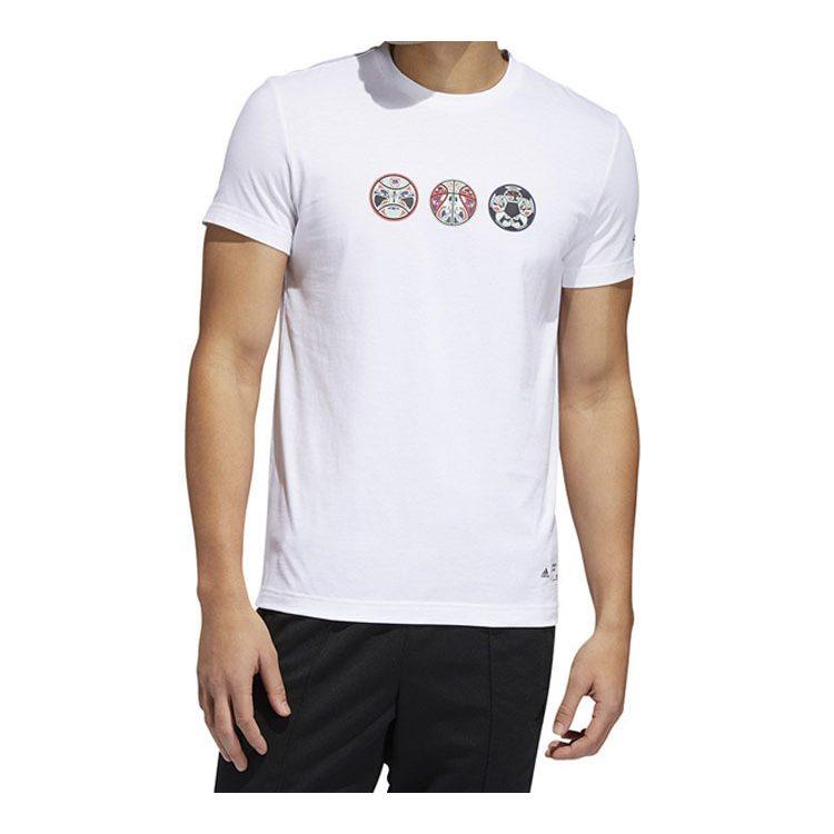 Adidas T Shirts Men's White Crew Neck Moderate Straight Fit FT2849