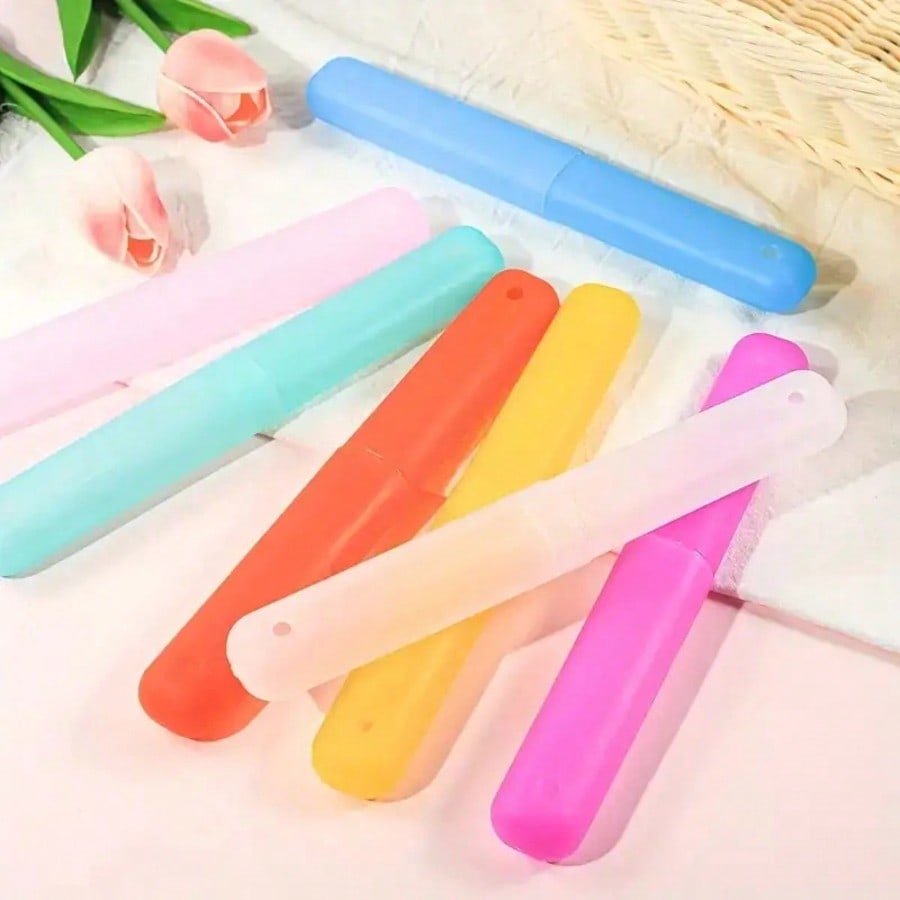 1/3/5PCS Travel Toothbrush Case, Portable Tooth Brush Cover Holder, Hygiene Protector for Outdoor, Bathroom, School & Dorm Use