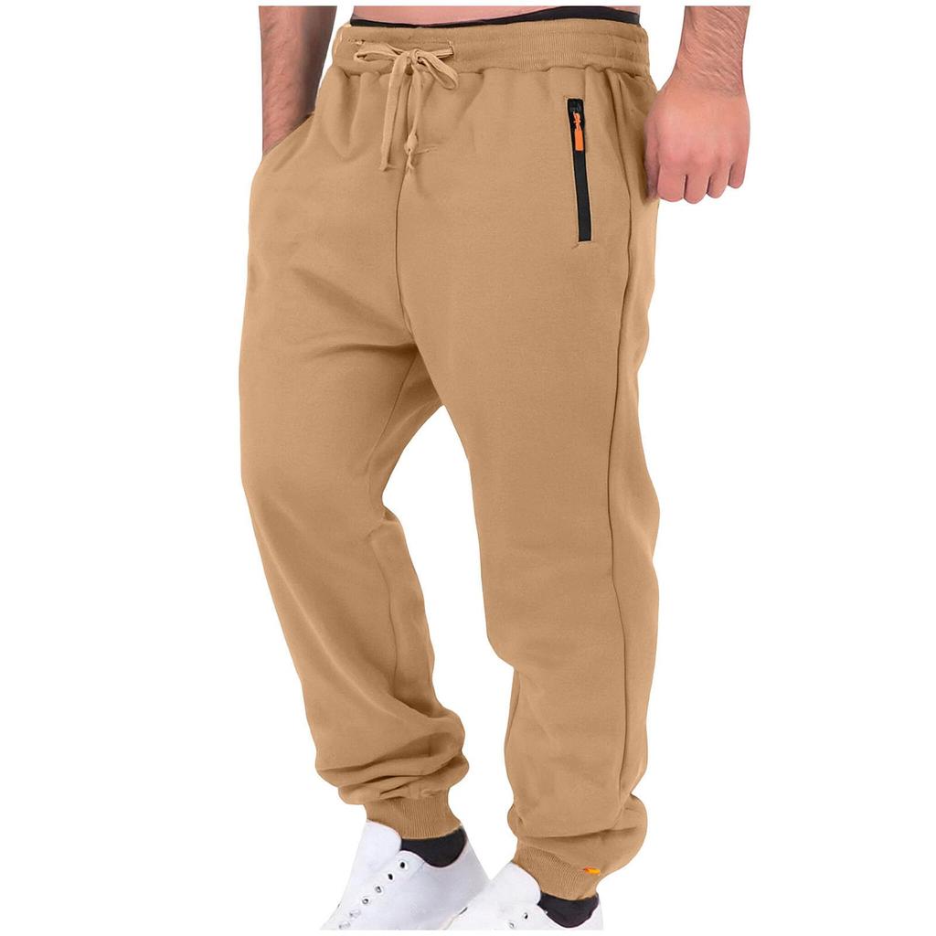Men's Casual Thick Solid Color Pants, Men's American Retro Workwear Tapered Pants