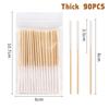 30/90Pcs Disposable Longer Cotton Swab Brush Lint Free Micro Brushes Wood Cotton Cotton Swab Brush Make Up Brushes