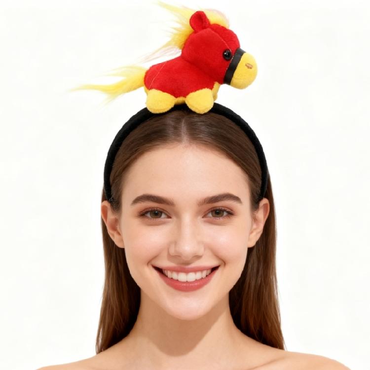 Year of Horse Costume Headpiece Stretchy Fabric Hairband For Adult Children Theater Performances Festival Dressingup