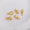 Vietnam Sand Gold Double Happiness Melon Seed Buckle - Strong Color Retention Donut Pendant Clip for DIY Jewelry.