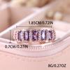 Luxury Female Purple Zircon Stone Ring Trendy Rose Gold Color Engagement Rings For Women Cute Wedding  Gift