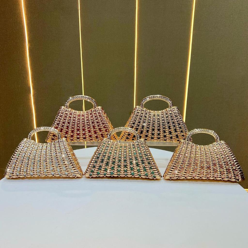 Handbag with Diamonds - Women's Hand-held Bag, Crossbody Bag, Cocktail Party Bag
