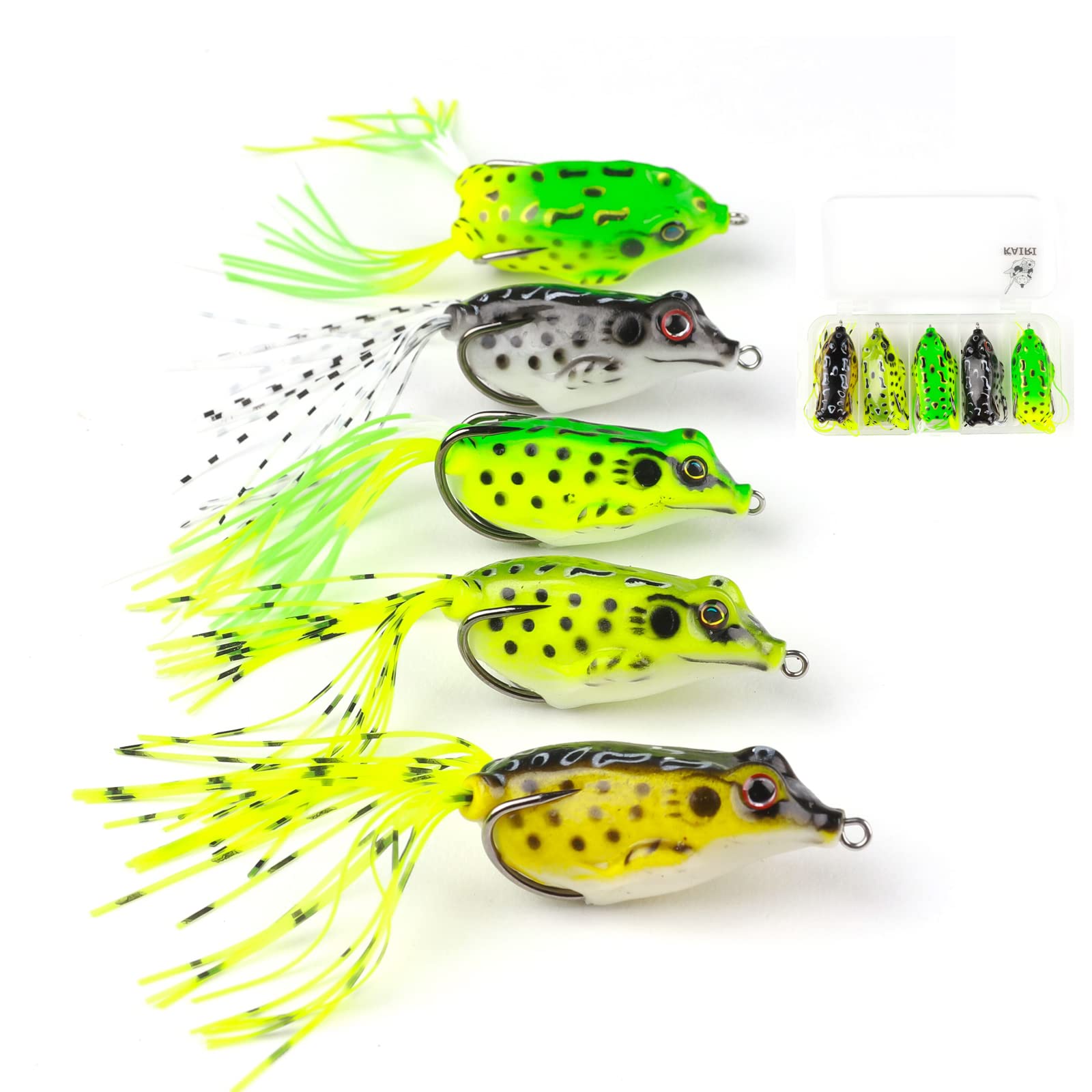 KAIRI Frog Set Bass Fishing Swimbait Lure, 5-Color (5g, 8g, 15g), (8g, 5cm)