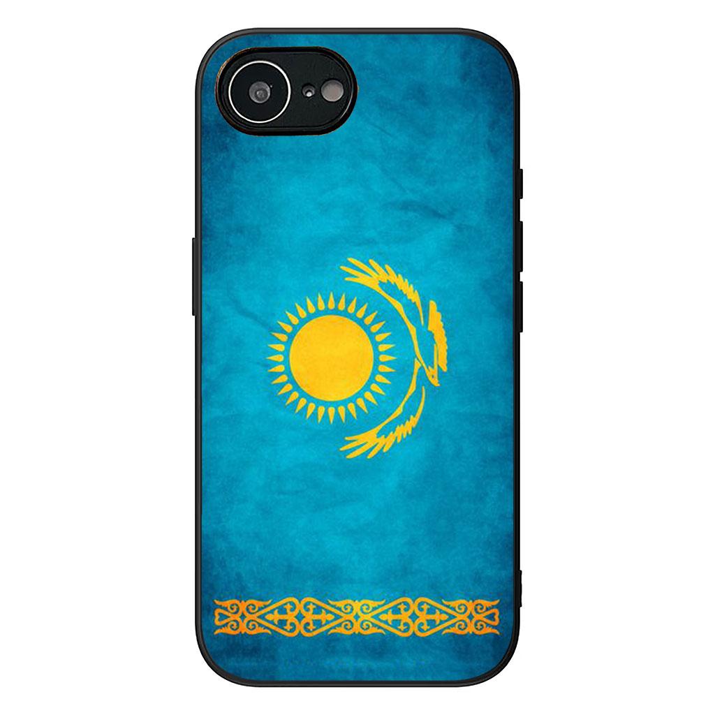 

Cover for Apple iPhone 16 15 14 Plus 13 12 Mini 17 Pro Max + ProMax 16E Air 16+ 15+ Coque Phone Case Blue Kazakhstan Flag Sun iPhone 16 Plus