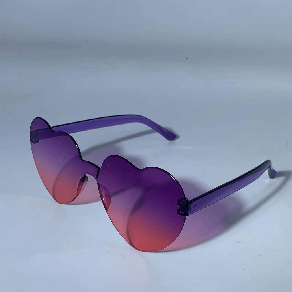 Peach Heart-Shaped Jelly Color Sunglasses: European & American Style