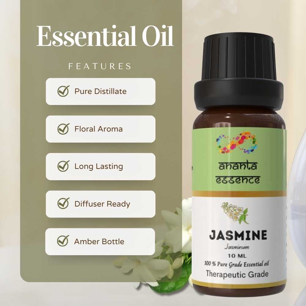 Jasmine Essential Oil for Aromatherapy & Home Fragrance | Essential Oil for Diffuser & Soap Making